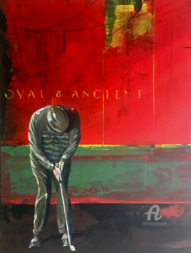 Painting titled "Royal & Ancient Tri…" by Iconbys, Original Artwork, Acrylic Mounted on Wood Stretcher frame