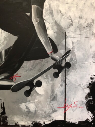 Schilderij getiteld "Higher than chaos" door Iconbys, Origineel Kunstwerk, Acryl Gemonteerd op Frame voor houten brancard