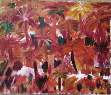 Peinture intitulée "Palmiers..." par Stéphanie Bravo, Œuvre d'art originale, Acrylique