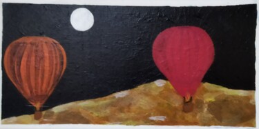 Peinture intitulée "Montgolfières..." par Stéphanie Bravo, Œuvre d'art originale, Acrylique
