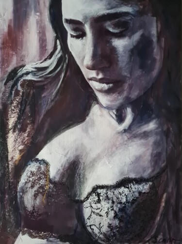 Картина под названием "Pour toi" - Stéphanie Caillet, Подлинное произведение искусства, Акрил Установлен на Деревянная рама…