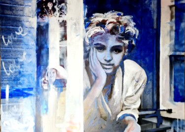 Картина под названием "I wanna be loved by…" - Stéphanie Caillet, Подлинное произведение искусства, Акрил Установлен на Дере…