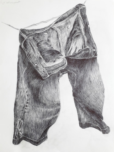 Gravures & estampes intitulée "Le grand retourneme…" par Stéphanie Cerdeira, Œuvre d'art originale, Stylo à bille