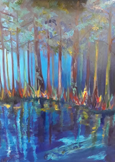 Malarstwo zatytułowany „forêt féerique” autorstwa Etteilla, Oryginalna praca, Olej