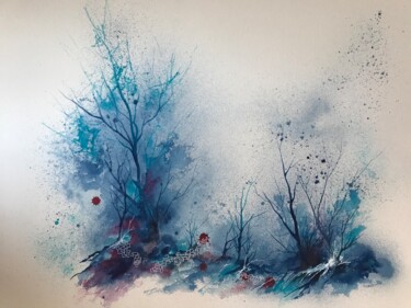 Painting titled "Glacial" by Stéphanie Clenet, Original Artwork, Watercolor