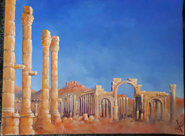 Malerei mit dem Titel "Palmyre" von Stephanie Criado, Original-Kunstwerk, Acryl