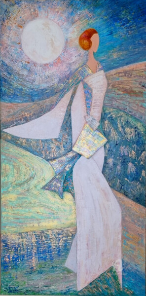 Peinture intitulée "La Femme Cigale Cla…" par Stéphanie Durand-Lelong, Œuvre d'art originale, Huile Monté sur Châssis en bois