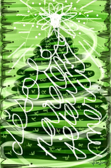 Ho’oponopono Christmas Tree Arts numériques intitulée "Ho’oponopono Christ…" par Stéphanie Ehrhard Strugala (Stefinfinity), Œuvre d'art originale, Peint…