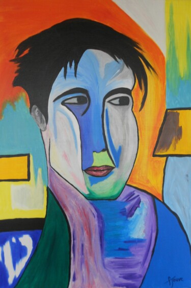 Painting titled "L'homme idéal" by Stéphanie Jouve Atallah, Original Artwork, Acrylic