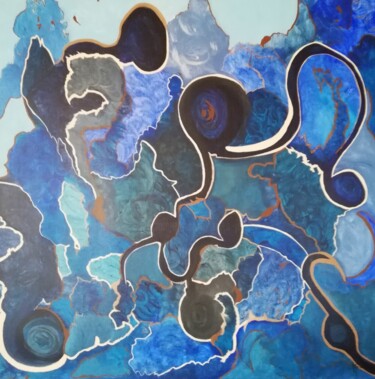 Painting titled "Rêve bleu" by Stéphanie Jouve Atallah, Original Artwork, Acrylic