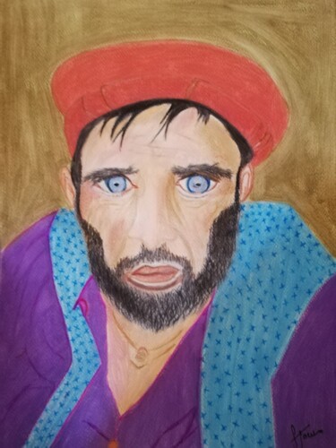 Desenho intitulada "Cristobal" por Stéphanie Jouve Atallah, Obras de arte originais, Aquarela