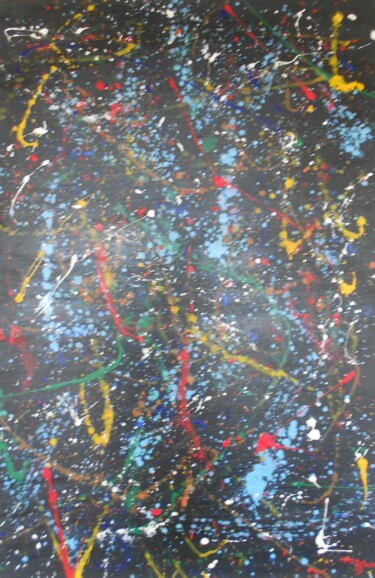 Schilderij getiteld "Inspiration pollock" door Stéphanie Jouve Atallah, Origineel Kunstwerk, Acryl