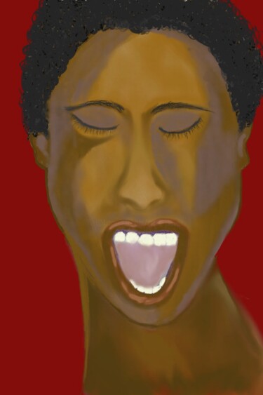 Digital Arts titled "Jazz singer" by Stéphanie Jouve Atallah, Original Artwork, Digital Painting