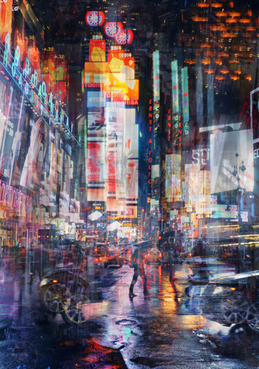 Fotografie getiteld "Times Square" door Stephanie Jung, Origineel Kunstwerk, Digitale fotografie