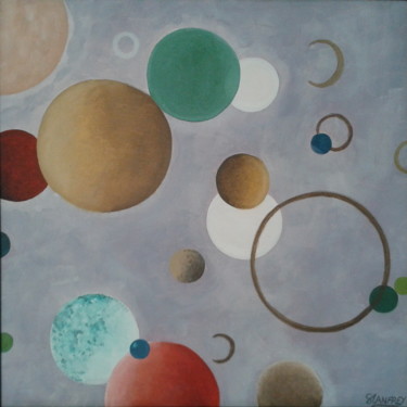 Peinture intitulée "Boule et bulle.jpg" par Stéphanie Lanfrey, Œuvre d'art originale