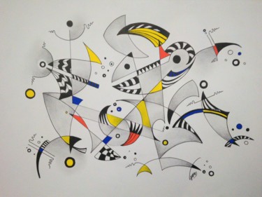 Рисунок под названием "dessin N°2.jpg" - Stéphanie Lanfrey, Подлинное произведение искусства, Цветные карандаши