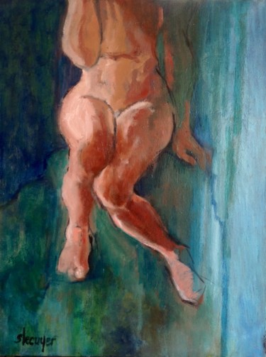 Peinture intitulée "A ses pieds, l'abîm…" par Stéphanie Lécuyer, Œuvre d'art originale, Huile