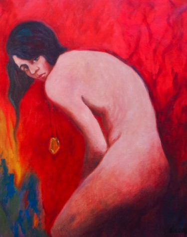 Painting titled "Nimuë" by Stéphanie Lécuyer, Original Artwork