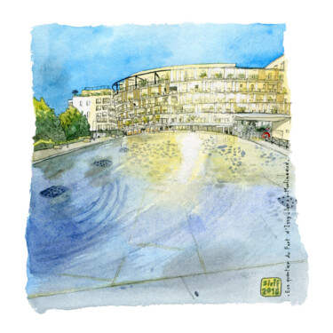 Painting titled "Fort d'Issy" by Stéphanie Logeais (Steff), Original Artwork, Watercolor