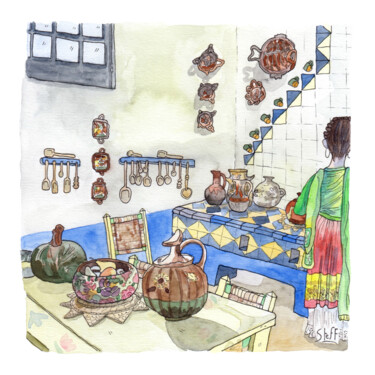 Drawing titled "Cocina Colombia #ar…" by Stéphanie Logeais (Steff), Original Artwork, Watercolor