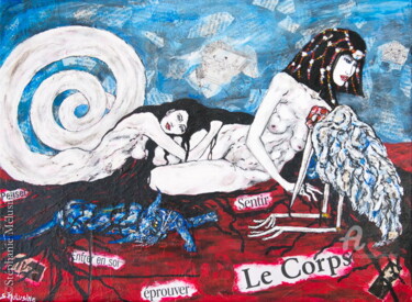 Painting titled "Elle et moi" by Stéphanie Mélusine, Original Artwork, Acrylic