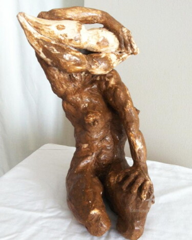 Sculpture titled "femme bouche" by Stéphanie Mélusine, Original Artwork, Clay