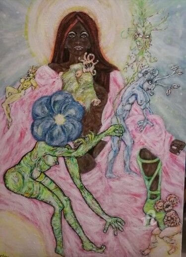 Pintura intitulada "les semeurs des éto…" por Stéphanie Mélusine, Obras de arte originais, Acrílico