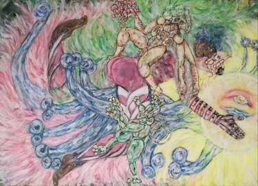 Malerei mit dem Titel "les semeurs des éto…" von Stéphanie Mélusine, Original-Kunstwerk, Acryl Auf Keilrahmen aus Holz monti…