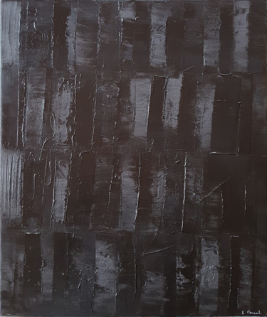 Peinture intitulée "Monochrome Noir 19" par Stéphanie Menard, Œuvre d'art originale, Acrylique