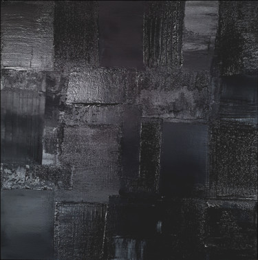 Monochrome Noir 20 Peinture intitulée "Monochrome Noir 20" par Stéphanie Menard, Œuvre d'art originale, Acrylique Monté sur Châssis en bois
