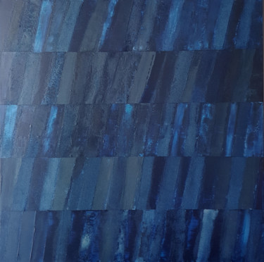 Pintura intitulada "Monochrome Bleu 3" por Stéphanie Menard, Obras de arte originais, Acrílico Montado em Armação em madeira