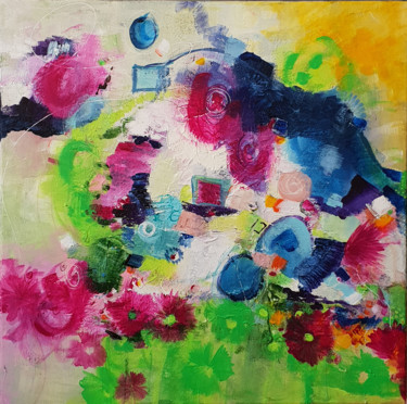 Painting titled "Abstract Landscape…" by Stéphanie Menard, Original Artwork, Acrylic