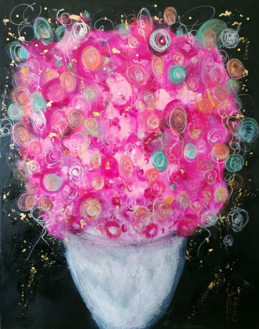 Malarstwo zatytułowany „Bouquet Cabaret” autorstwa Stéphanie Menard, Oryginalna praca, Akryl