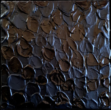 Картина под названием "Monochrome Noir 34" - Stéphanie Menard, Подлинное произведение искусства, Акрил Установлен на Деревян…
