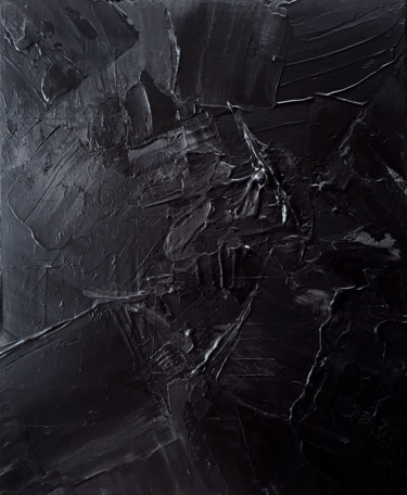 Pintura intitulada "Monochrome Noir 38" por Stéphanie Menard, Obras de arte originais, Acrílico Montado em Armação em madeira