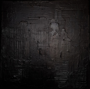 Malarstwo zatytułowany „Monochrome Noir 40” autorstwa Stéphanie Menard, Oryginalna praca, Akryl Zamontowany na Drewniana ram…
