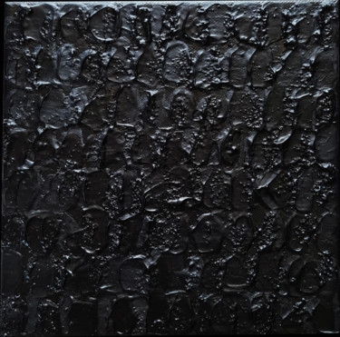 Peinture intitulée "Monochrome Noir 41" par Stéphanie Menard, Œuvre d'art originale, Acrylique Monté sur Châssis en bois