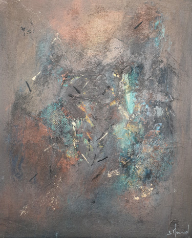 Painting titled "Evaporation 99" by Stéphanie Menard, Original Artwork, Acrylic Mounted on Wood Stretcher frame