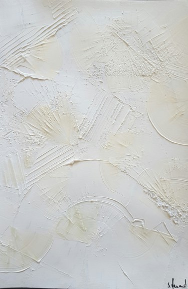 Peinture intitulée "Monochrome Blanc 7" par Stéphanie Menard, Œuvre d'art originale, Acrylique