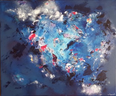 Painting titled "Evaporation 156" by Stéphanie Menard, Original Artwork, Acrylic Mounted on Wood Stretcher frame