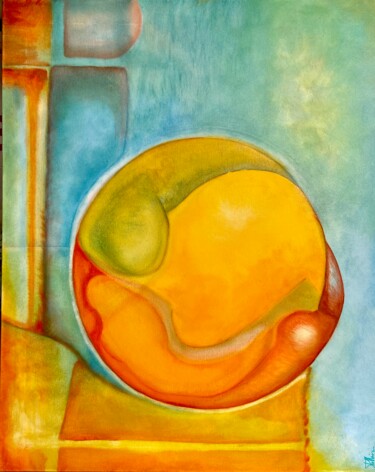 Картина под названием "Fusion" - Stéphanie Pothier, Подлинное произведение искусства, Масло Установлен на Деревянная рама дл…