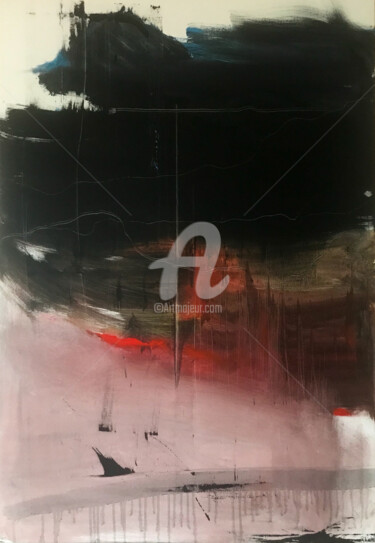 Pittura intitolato "Plane sous la monta…" da Stephanie Rebato, Opera d'arte originale, Olio