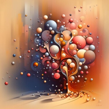 Grafika cyfrowa / sztuka generowana cyfrowo zatytułowany „Bubble Tree” autorstwa Stéphanie Roussel, Oryginalna praca, Natrys…