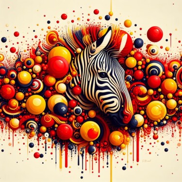 Digital Arts titled "Zebra" by Stéphanie Roussel, Original Artwork, Digital Painting