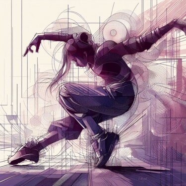 Digitale Kunst getiteld "Street Dancer" door Stéphanie Roussel, Origineel Kunstwerk, Digitaal Schilderwerk