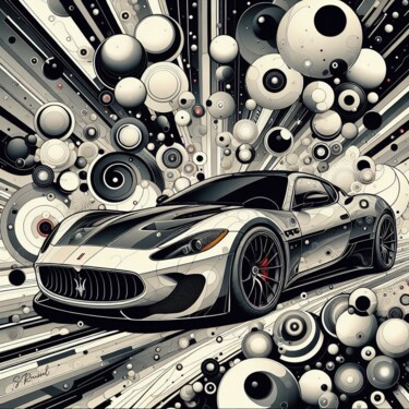 Arts numériques intitulée "Maserati" par Stéphanie Roussel, Œuvre d'art originale, Peinture numérique