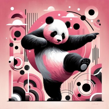 Arts numériques intitulée "Yogi panda" par Stéphanie Roussel, Œuvre d'art originale, Peinture numérique