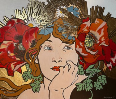 Malerei mit dem Titel "Bières de la Meuse" von Stephanie Tansini, Original-Kunstwerk, Acryl Auf Holzplatte montiert