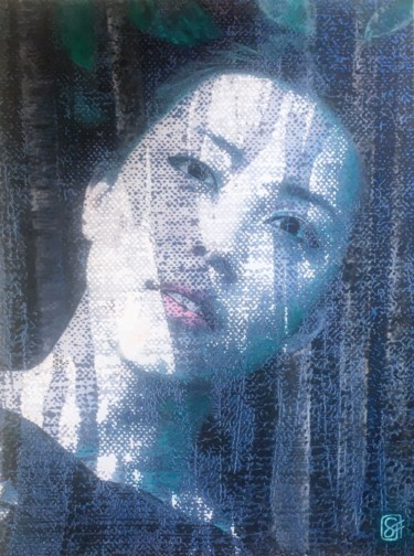 Peinture intitulée "pixel portait" par Stéphanie Faivre, Œuvre d'art originale, Acrylique