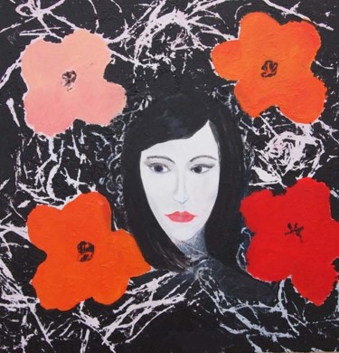 Peinture intitulée "la jeune fille aux…" par Stéphanie Faivre, Œuvre d'art originale